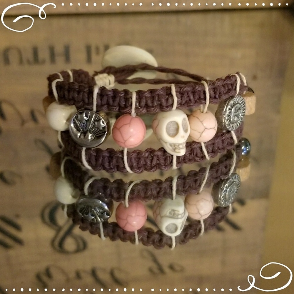 Handmade Hemp Macrame Cuff Bracelet